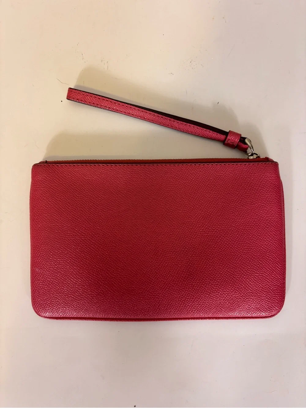 Coach Hot Pink Saffiano Leather Wristlet Clutch Wallet